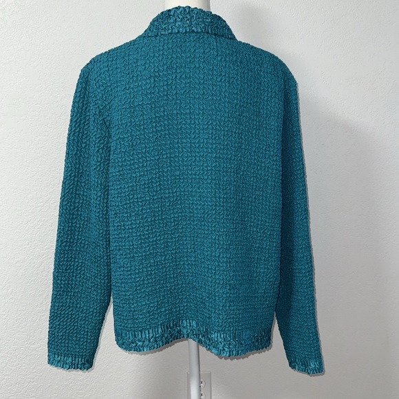 RAFAEL Teal Textured Button-Up Shirt - Picture 3 of 6